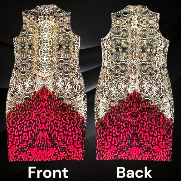 VENUS Red and Brown Sleeveless Snake Print Dress Size XL - Picture 5 of 7